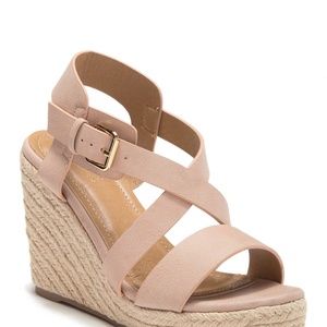 Strappy Nude Wedge Espadrille Sandals